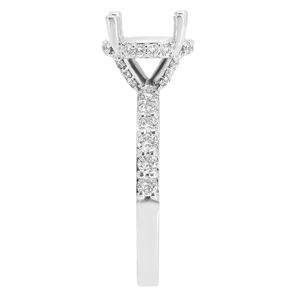 14K WHITE GOLD SHARED PRONG SEMI MOUNTING 